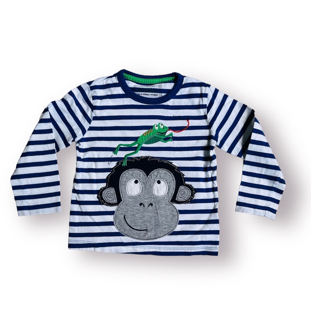 Bluezoo Monkey Appliqué Tee Size 2-3 Years